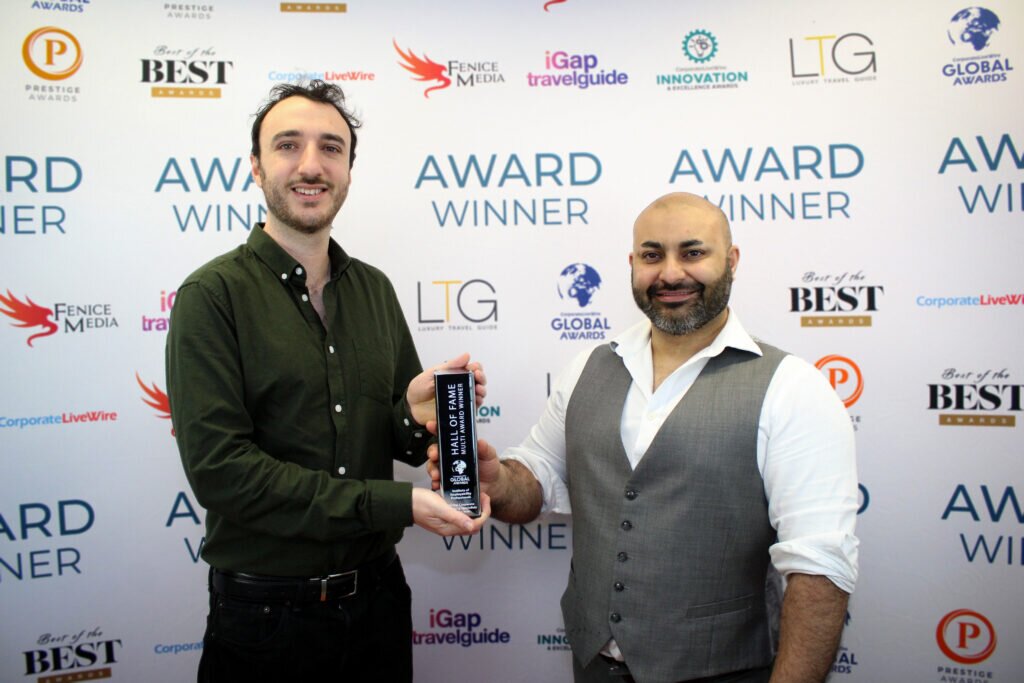 Man being presented with an Award